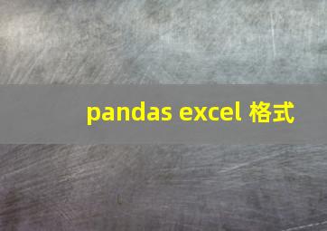 pandas excel 格式